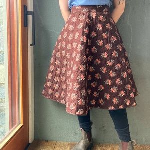 Vintage 70s Quilted Reversible Skirt